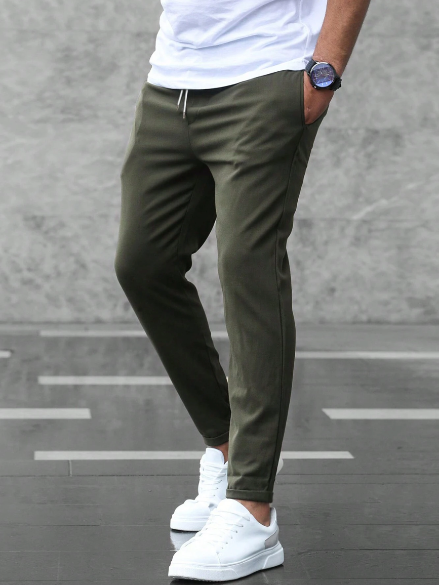 Gonzalo | Pantalón Chino Slim Fit Hombre Cintura Elástica Cordón