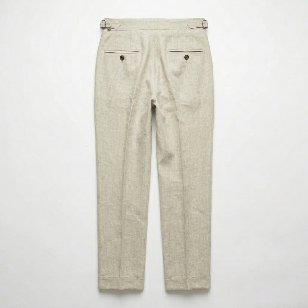 Gonzalo | Pantalón de Lino de Pinzas con Hebilla Hombre