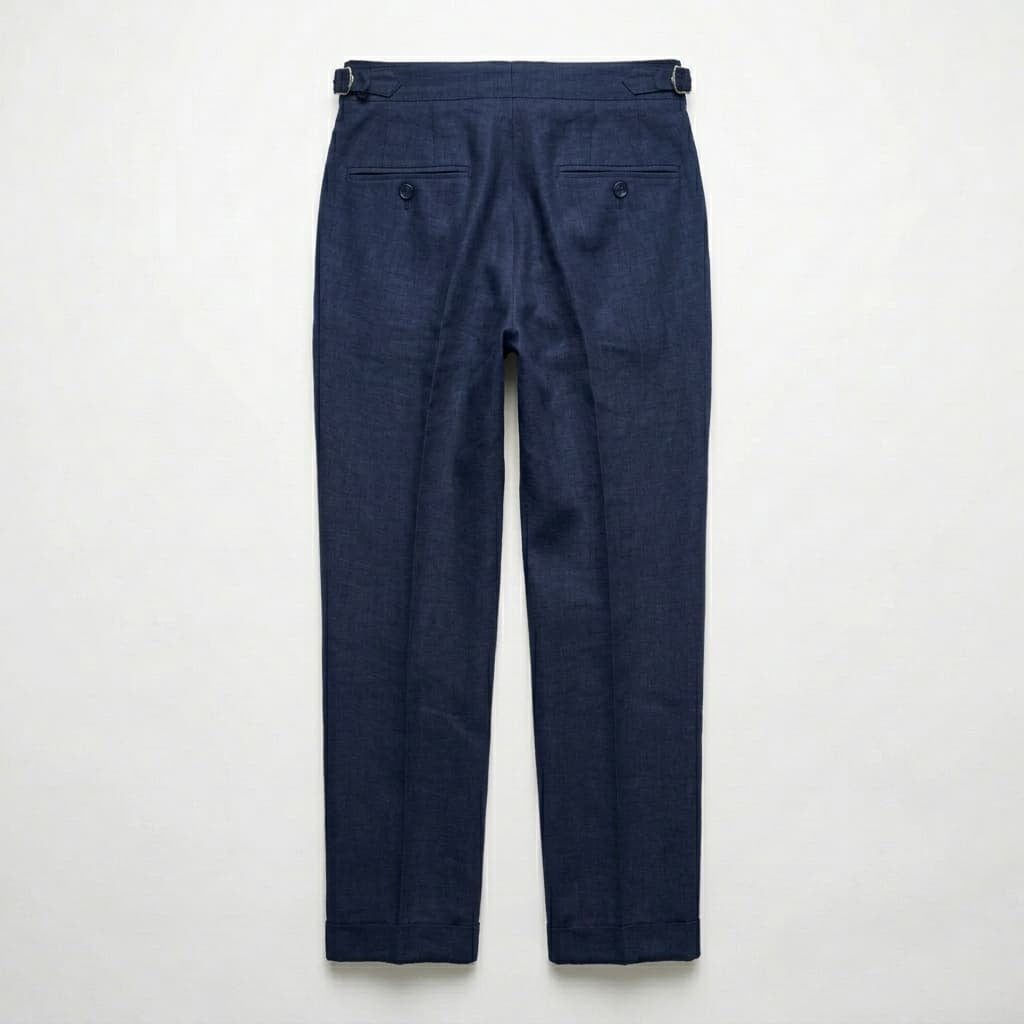 Gonzalo | Pantalón de Lino de Pinzas con Hebilla Hombre