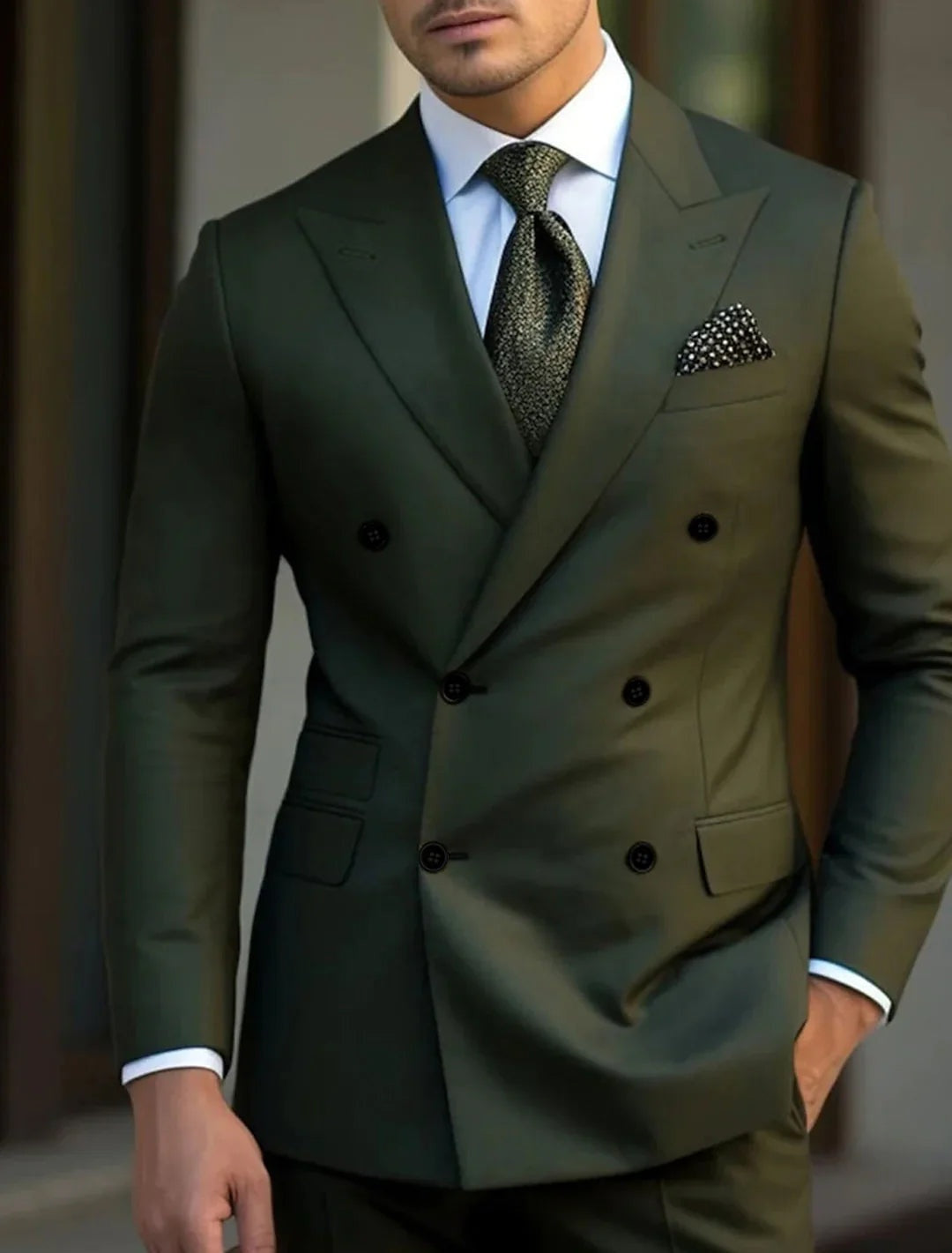 Gonzalo | Traje de Novio Cruzado Hombre Solapa de Pico