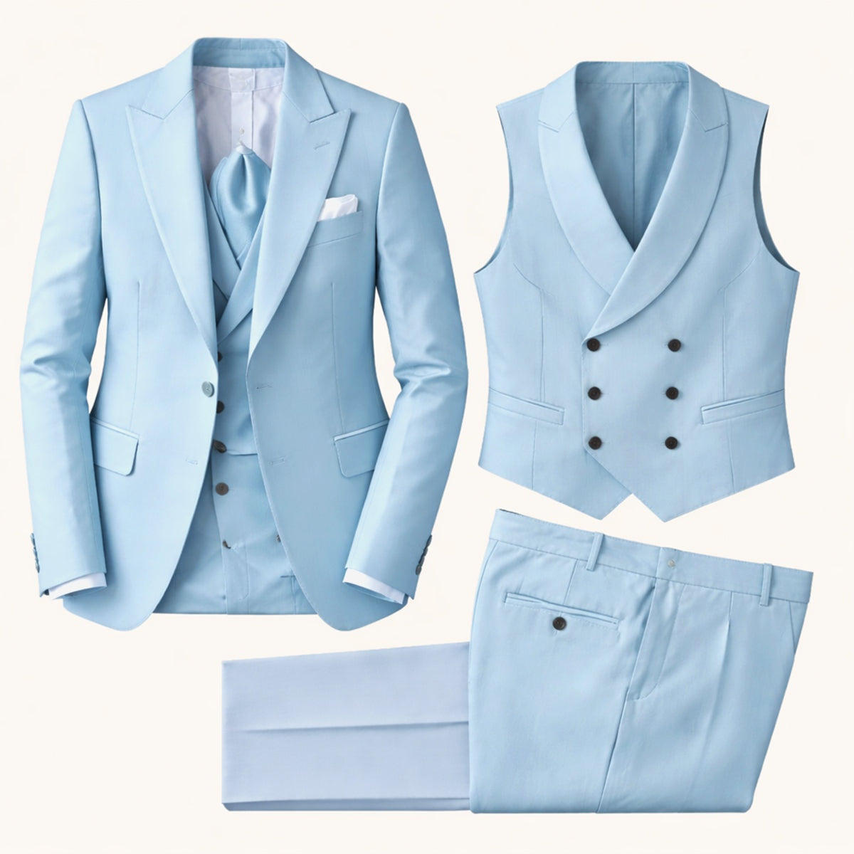 Gonzalo | Traje de Novio de 3 Piezas Hombre Slim Fit Chaleco