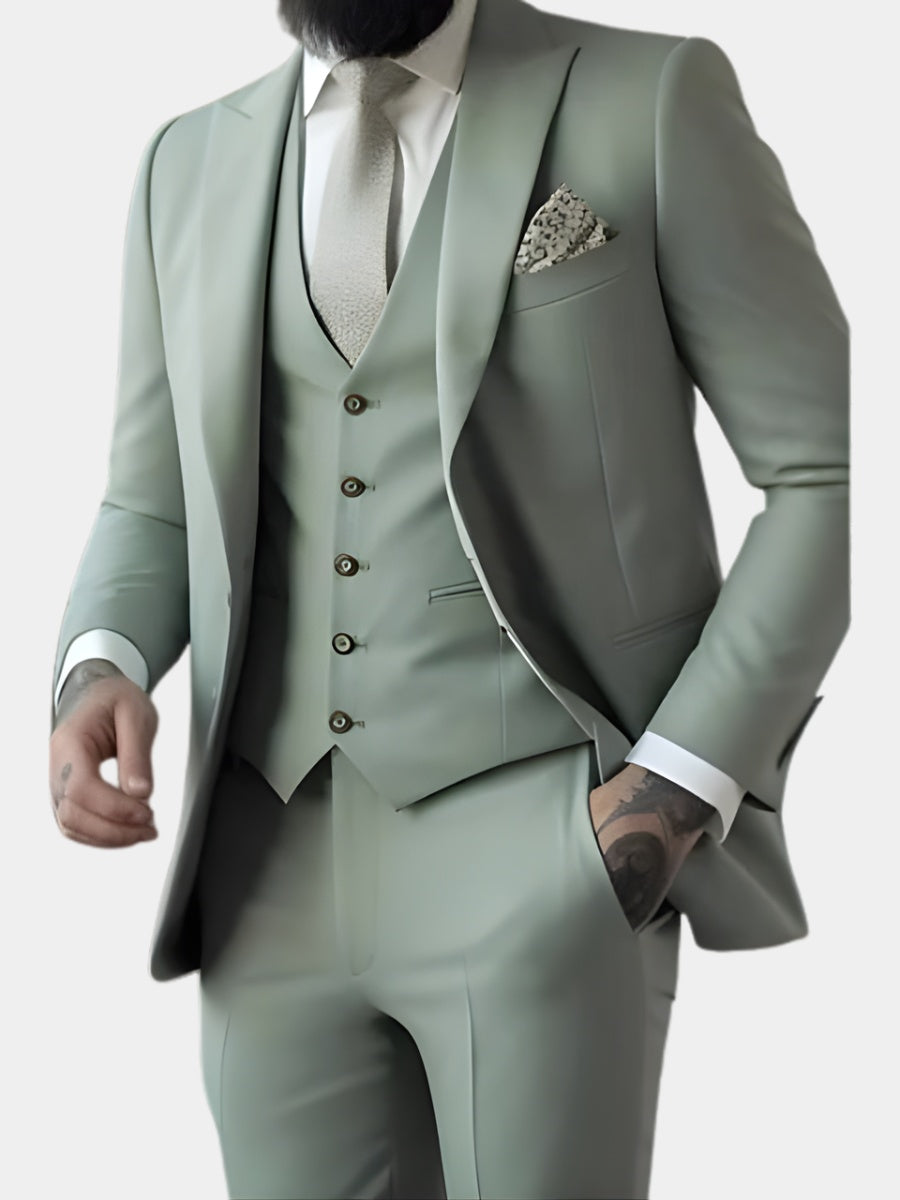 Gonzalo | Traje de Novio de Tres Piezas Hombre Slim Fit Chaleco