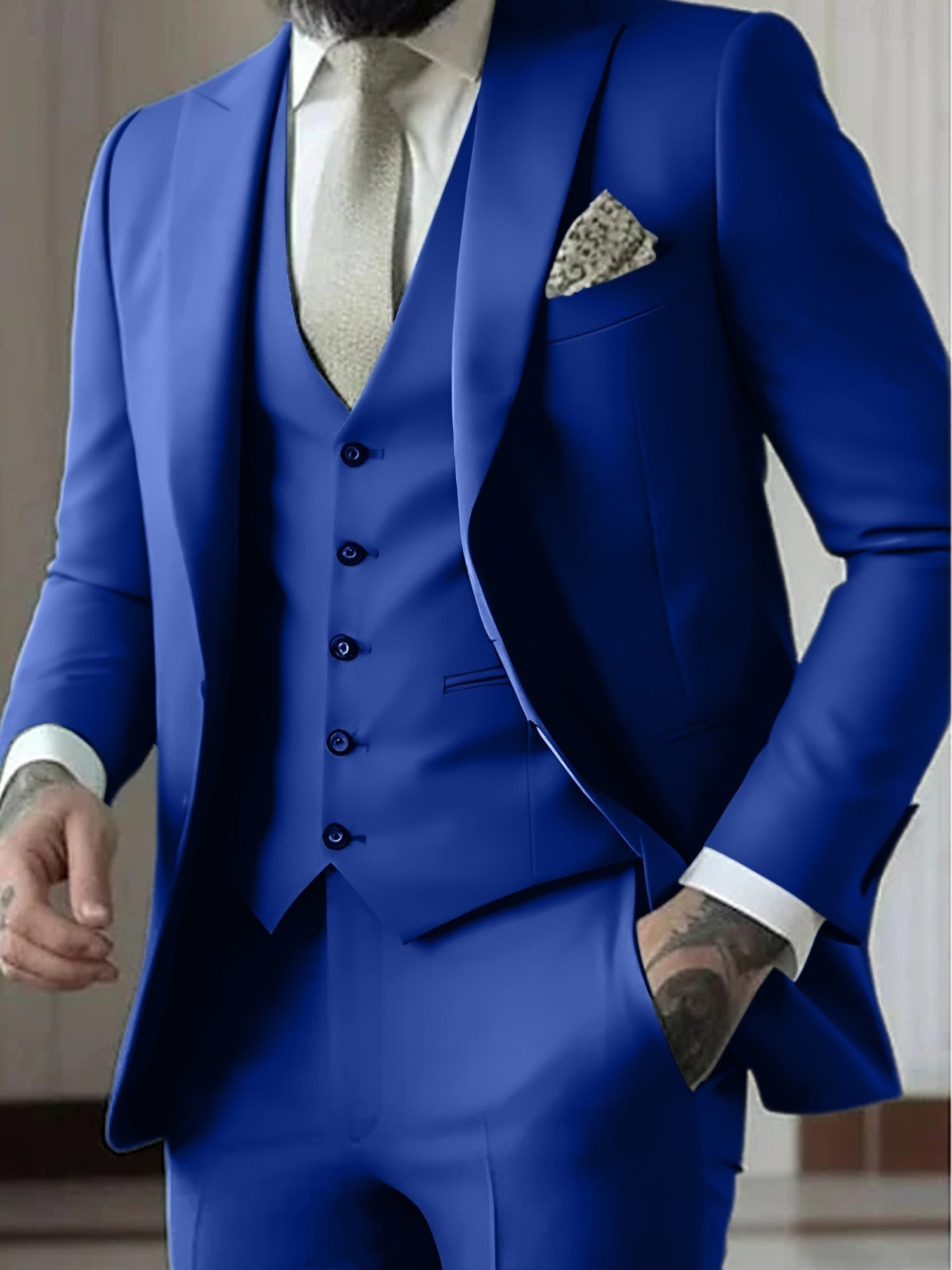 Gonzalo | Traje de Novio de Tres Piezas Hombre Slim Fit Chaleco