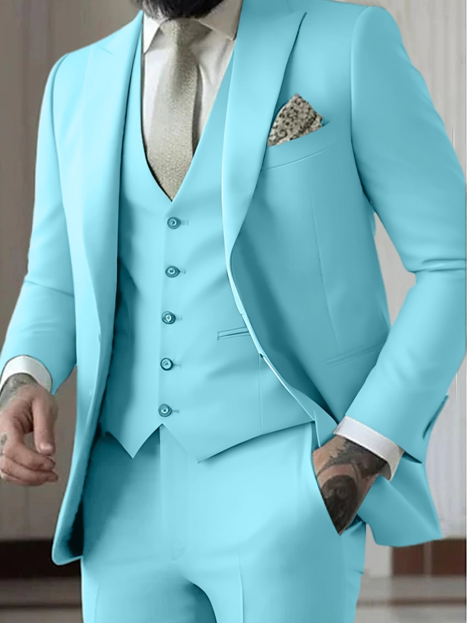Gonzalo | Traje de Novio de Tres Piezas Hombre Slim Fit Chaleco