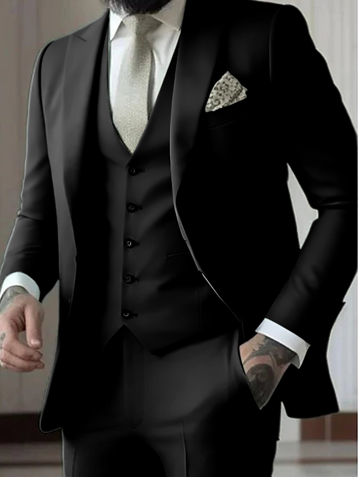 Gonzalo | Traje de Novio de Tres Piezas Hombre Slim Fit Chaleco