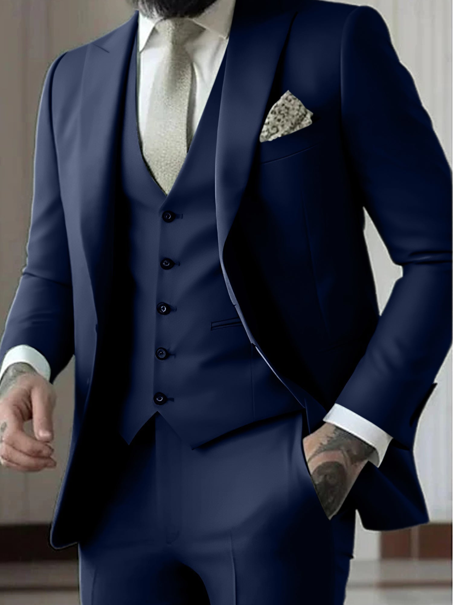 Gonzalo | Traje de Novio de Tres Piezas Hombre Slim Fit Chaleco