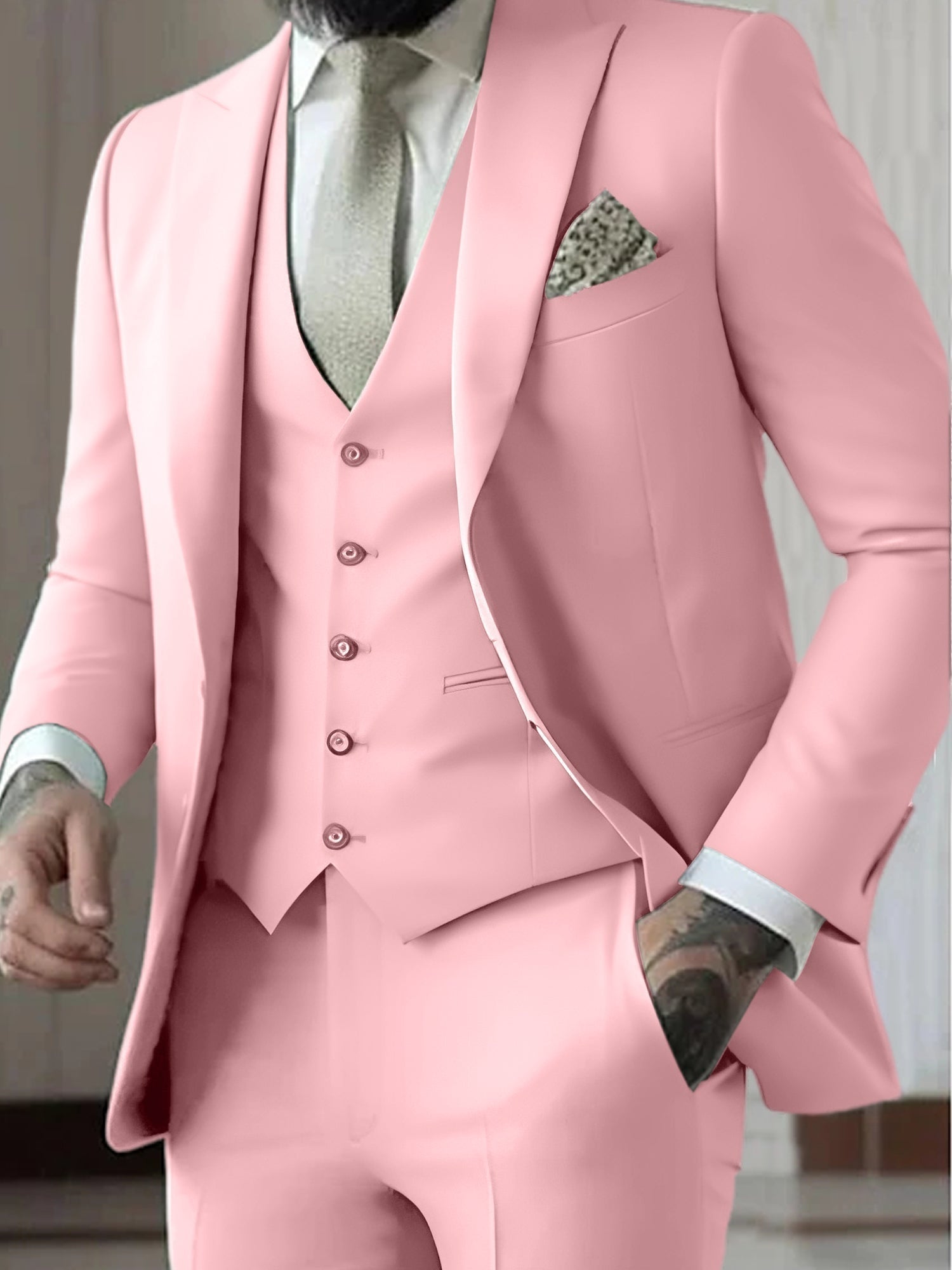 Gonzalo | Traje de Novio de Tres Piezas Hombre Slim Fit Chaleco