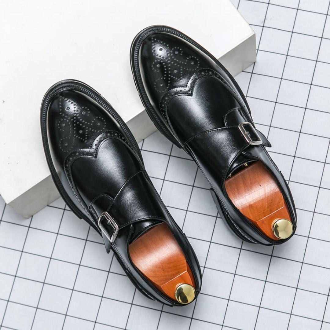 Gonzalo | Zapatos de Vestir Monk Strap Brogue Hombre Piel Hebilla