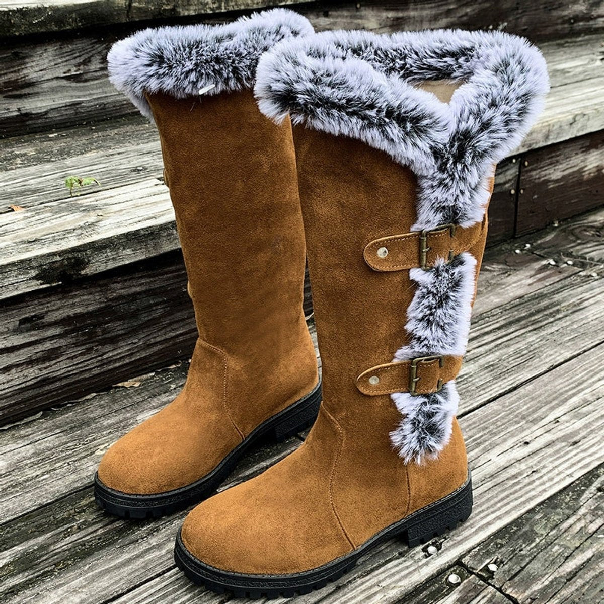 Guadalupe | Botas de Invierno Planas Mujer Caña Alta Felpa