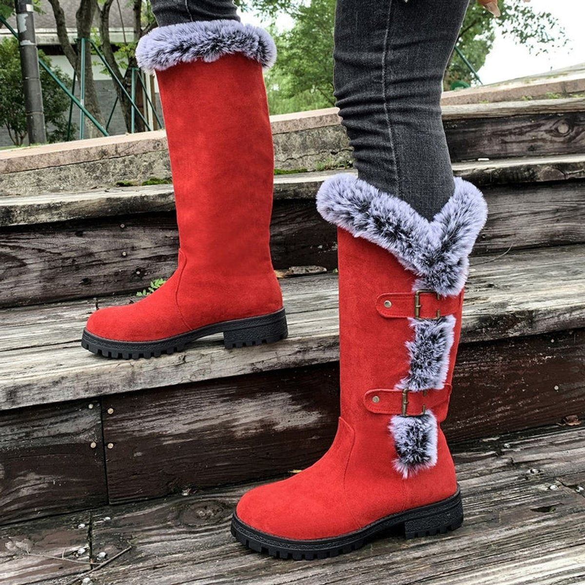 Guadalupe | Botas de Invierno Planas Mujer Caña Alta Felpa