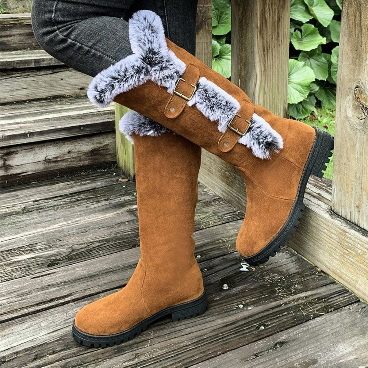 Guadalupe | Botas de Invierno Planas Mujer Caña Alta Felpa