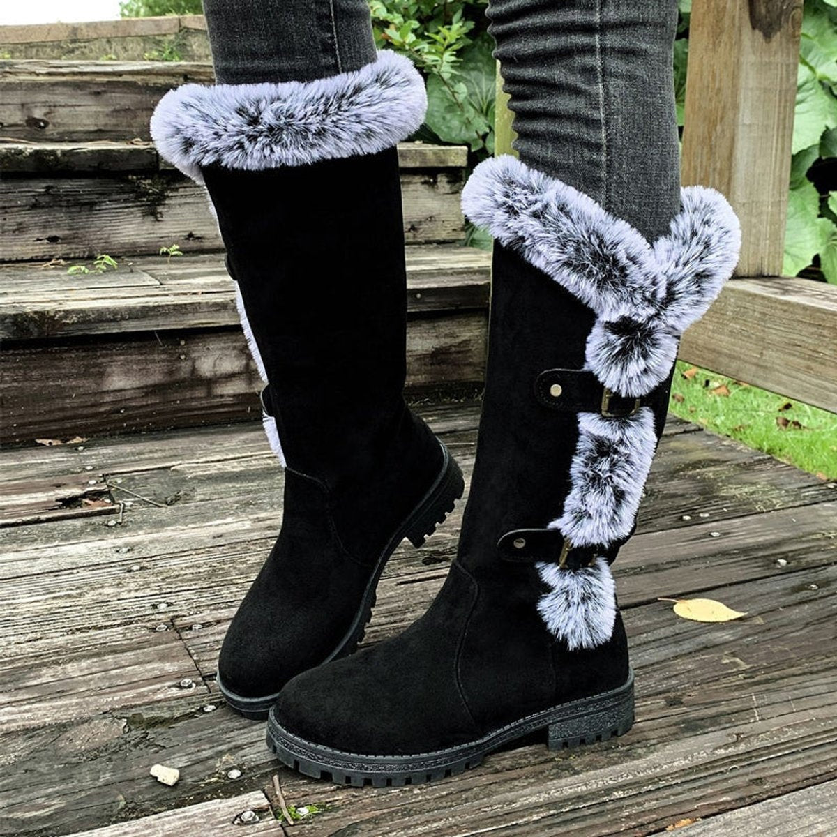 Guadalupe | Botas de Invierno Planas Mujer Caña Alta Felpa