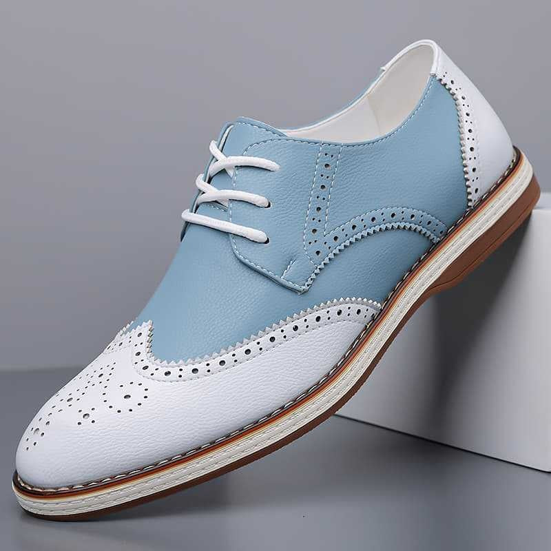 Guillermo | Blucher Hombre de Cuero con Detalles Brogue Bicolor