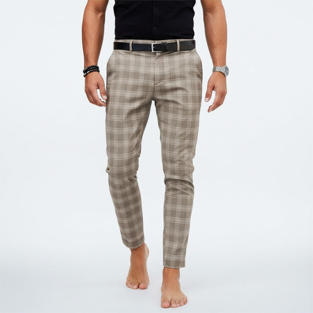 Guillermo | Pantalón Chino de Cuadros Slim Hombre Ajustado