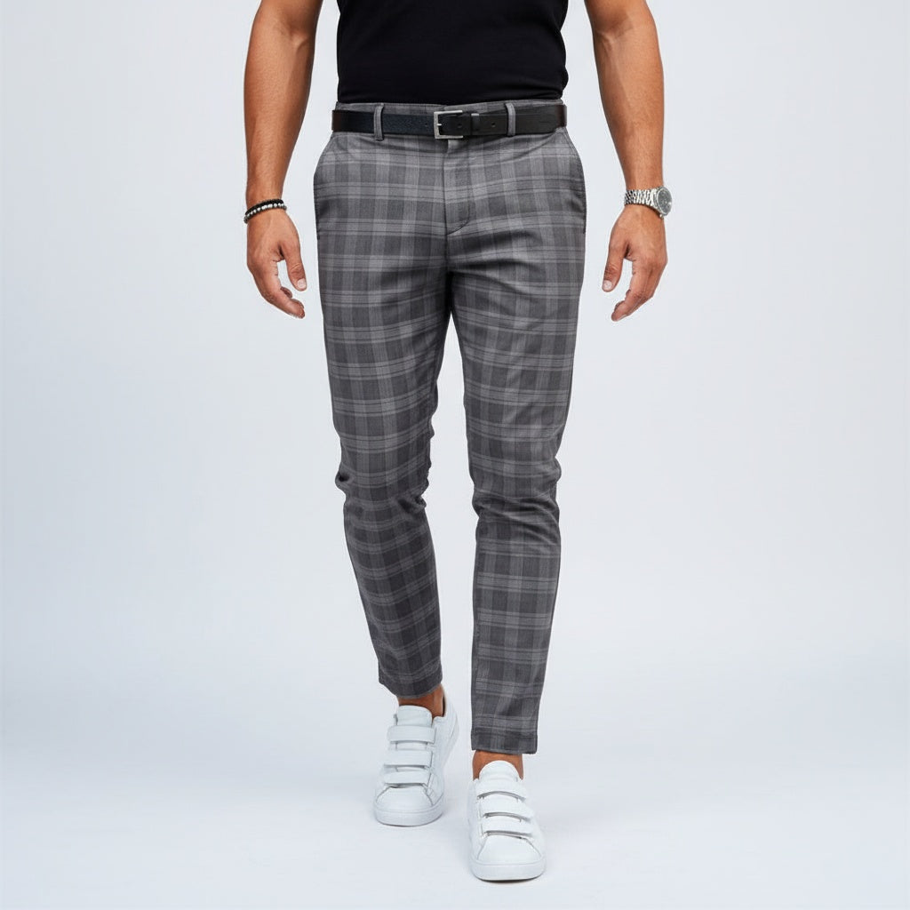 Guillermo | Pantalón Chino de Cuadros Slim Hombre Ajustado