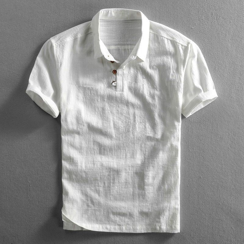 Guillermo | Polo de Lino de Manga Corta Hombre Cuello Clásico