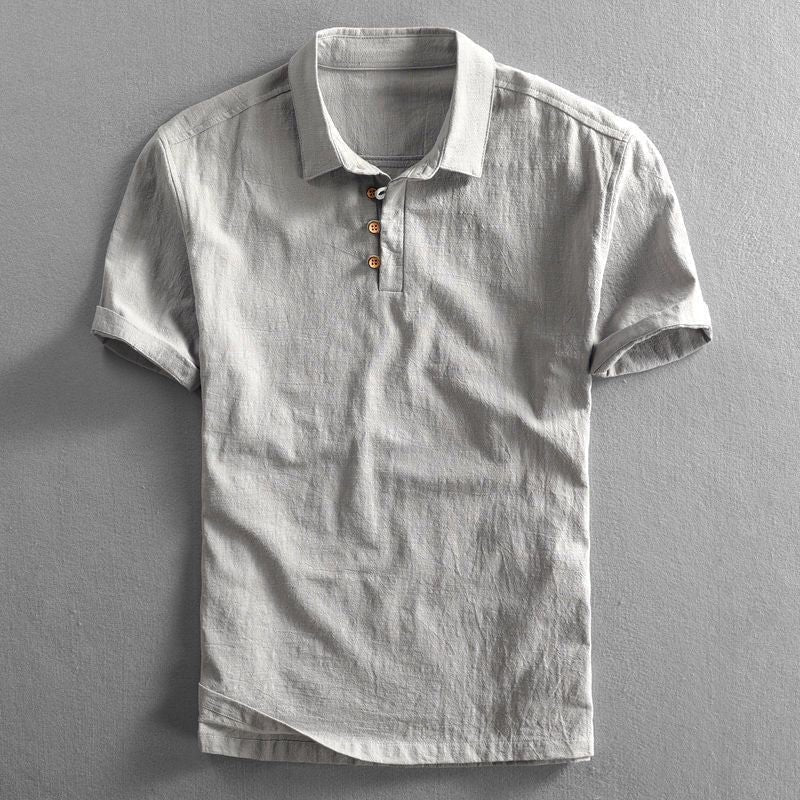 Guillermo | Polo de Lino de Manga Corta Hombre Cuello Clásico