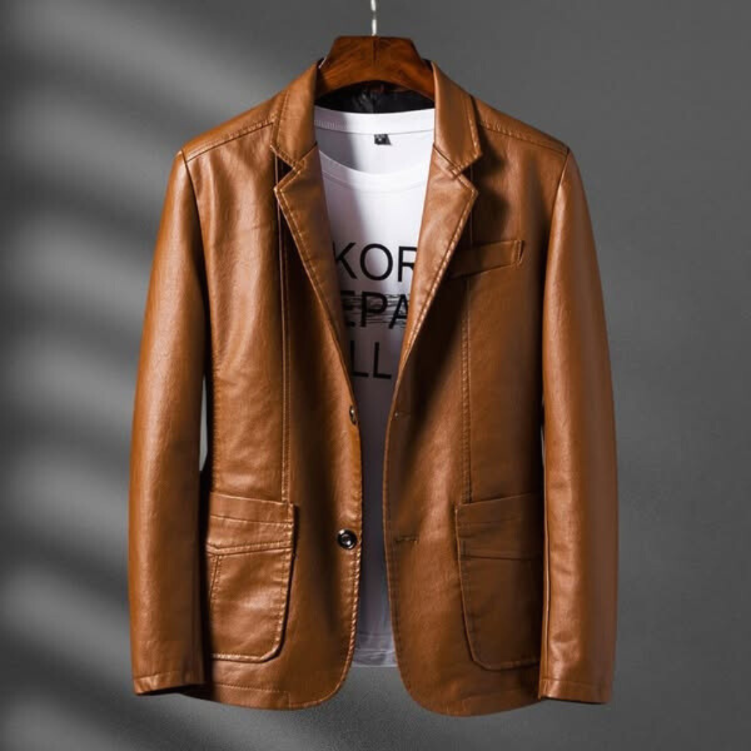 Héctor | Blazer de Polipiel Hombre Solapa Bolsillos Estructurado