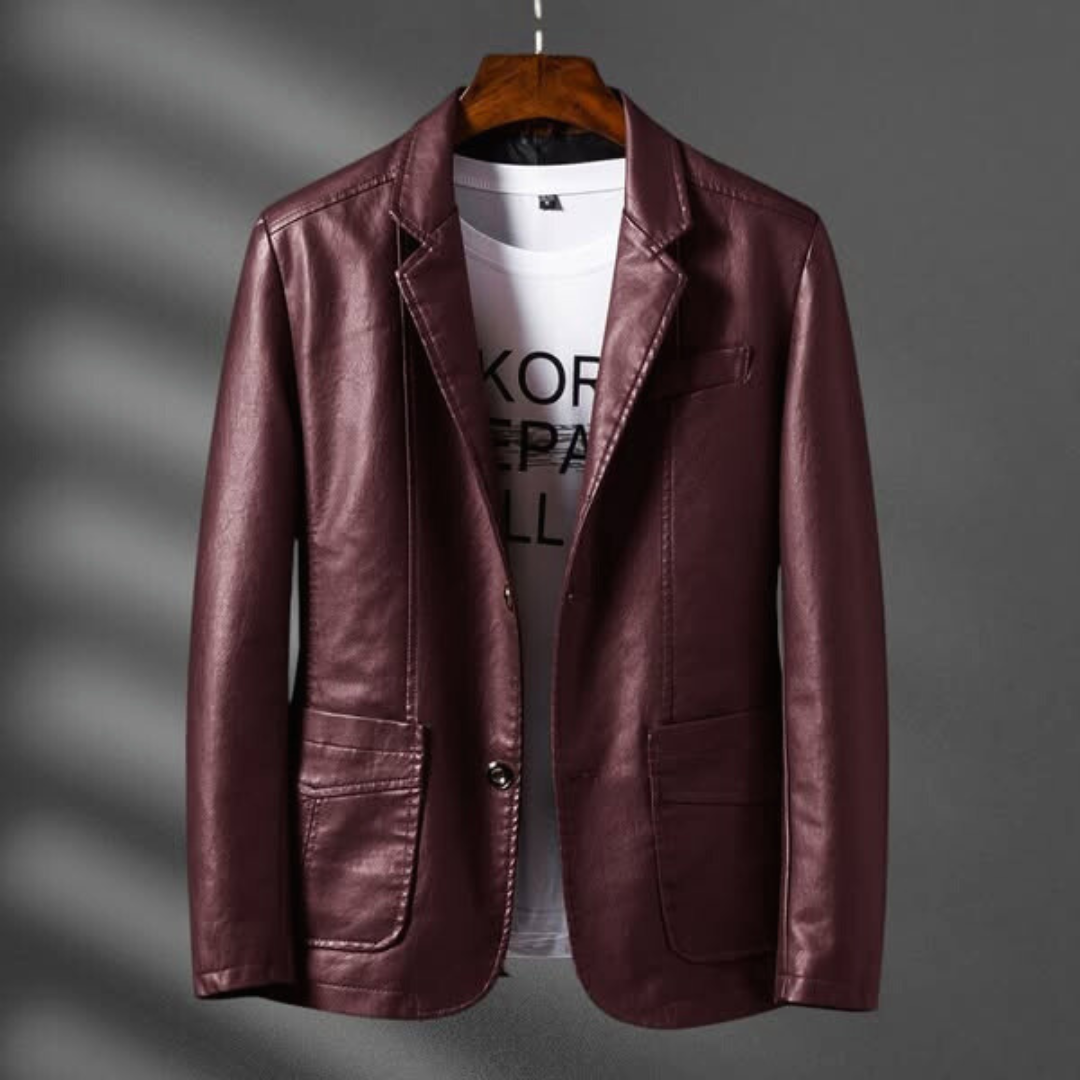 Héctor | Blazer de Polipiel Hombre Solapa Bolsillos Estructurado