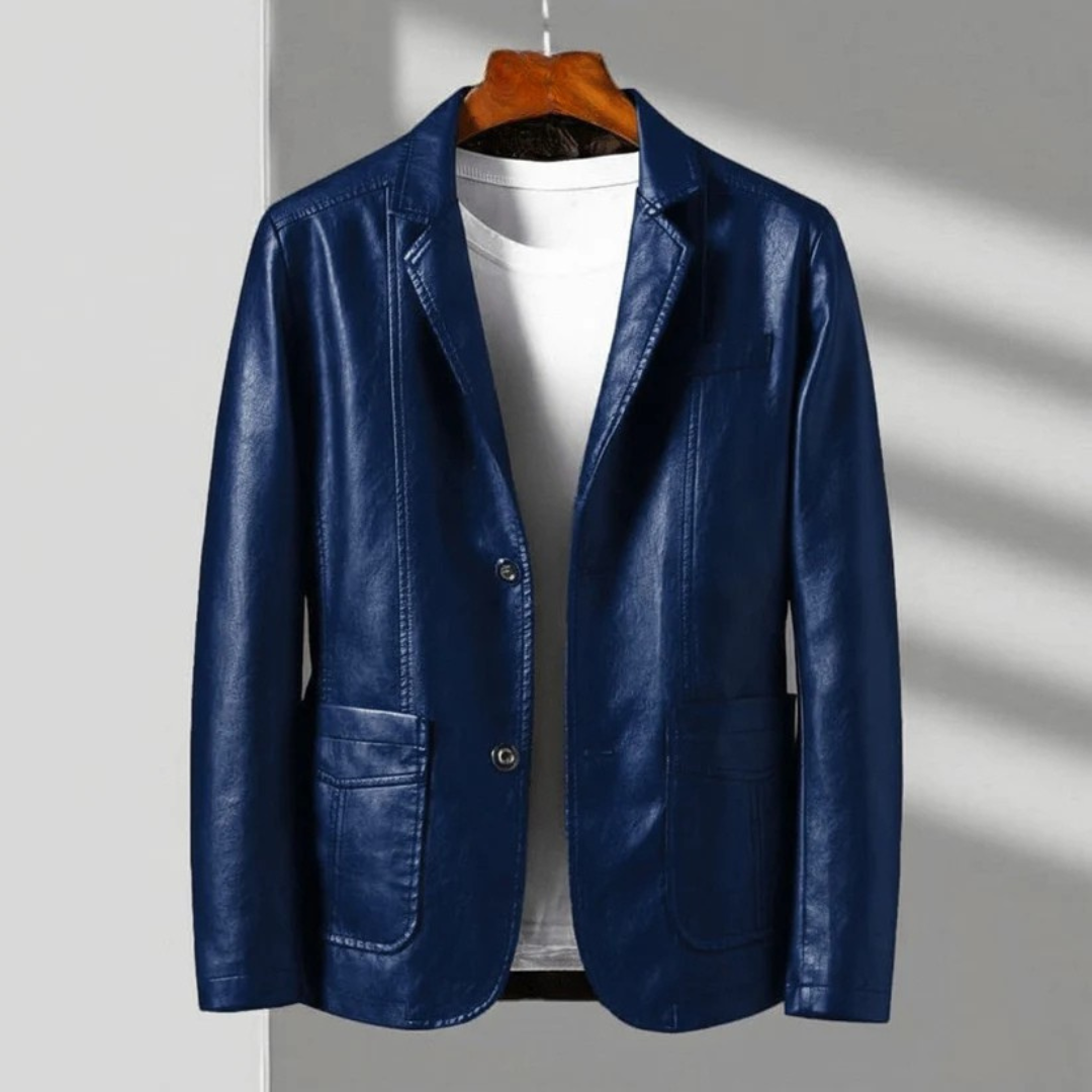 Héctor | Blazer de Polipiel Hombre Solapa Bolsillos Estructurado