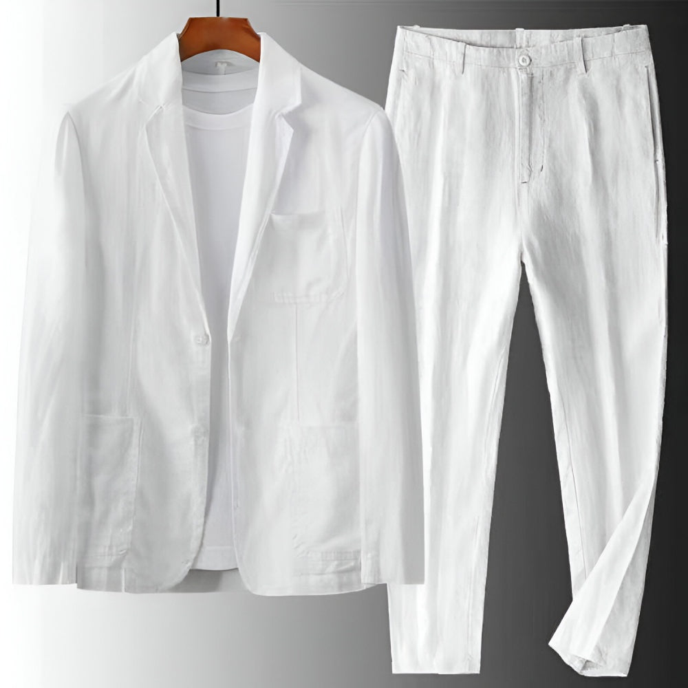 Ignacio | Conjunto de Lino Elegante Hombre Chaqueta Pantalón