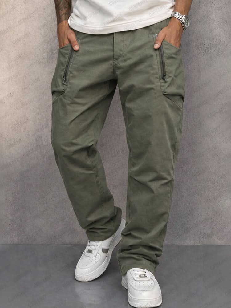 Iker | Pantalón Cargo de Algodón Hombre Bolsillos Cremallera