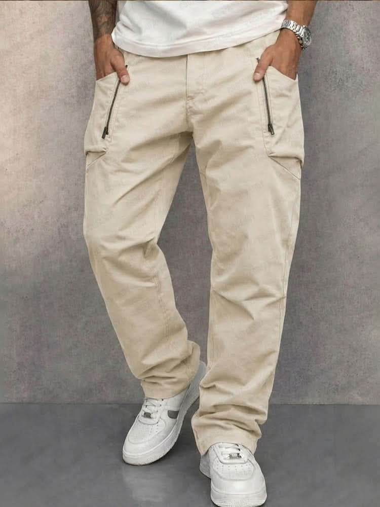 Iker | Pantalón Cargo de Algodón Hombre Bolsillos Cremallera