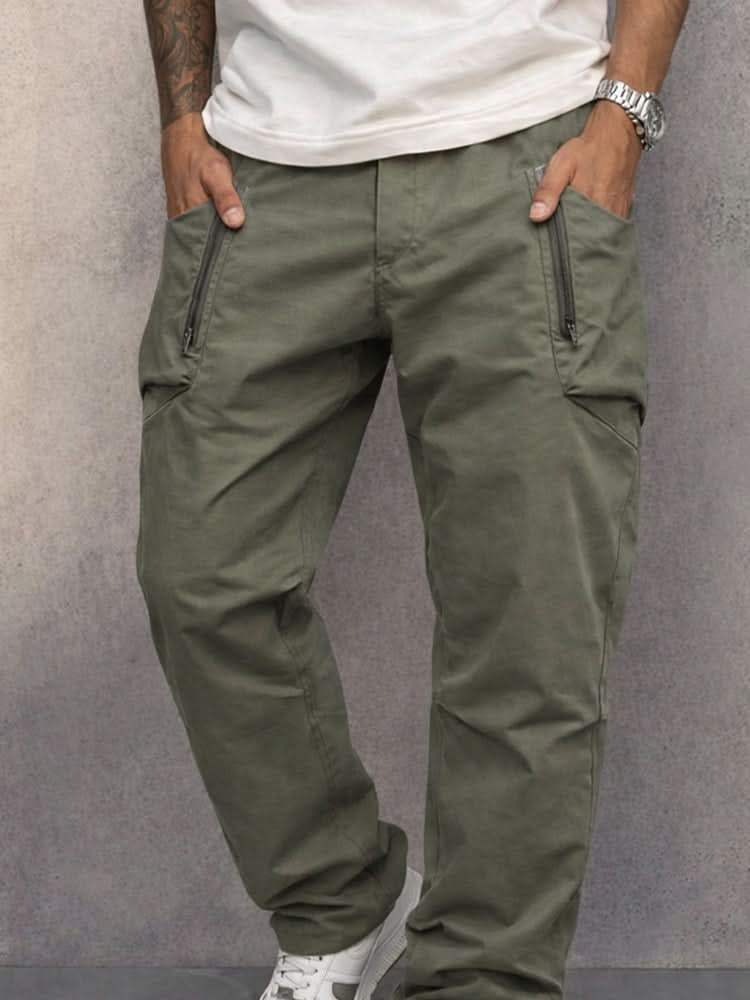 Iker | Pantalón Cargo de Algodón Hombre Bolsillos Cremallera