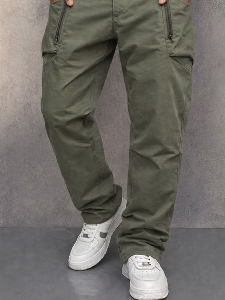 Iker | Pantalón Cargo de Algodón Hombre Bolsillos Cremallera