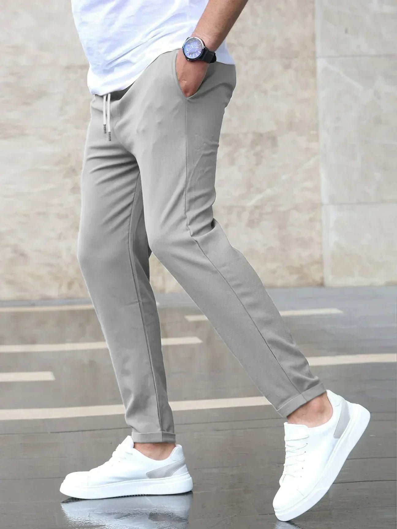 Iker | Pantalón Jogger Chino Hombre Cintura Elástica Corte Slim