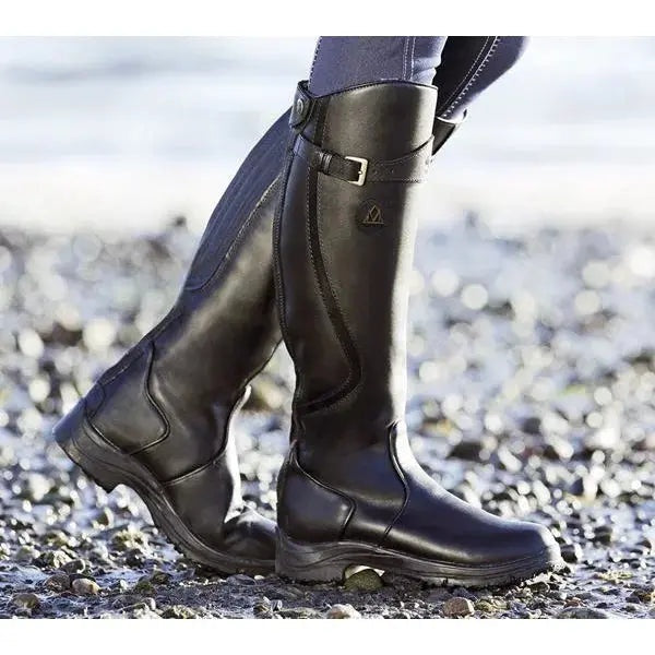 Inés | Botas Impermeables de Piel Mujer Caña Alta Hebilla