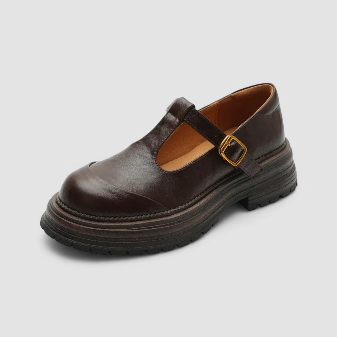 Inés | Mary Jane Shoes Mujer Piel Plataforma Hebilla