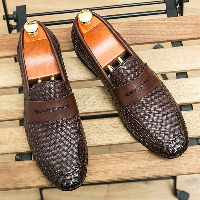 Íñigo | Mocasines de Cuero Trenzado Hombre Sin Cordones