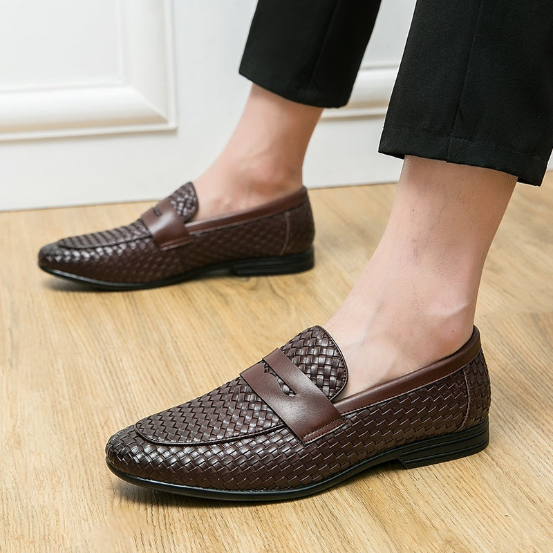 Íñigo | Mocasines de Cuero Trenzado Hombre Sin Cordones