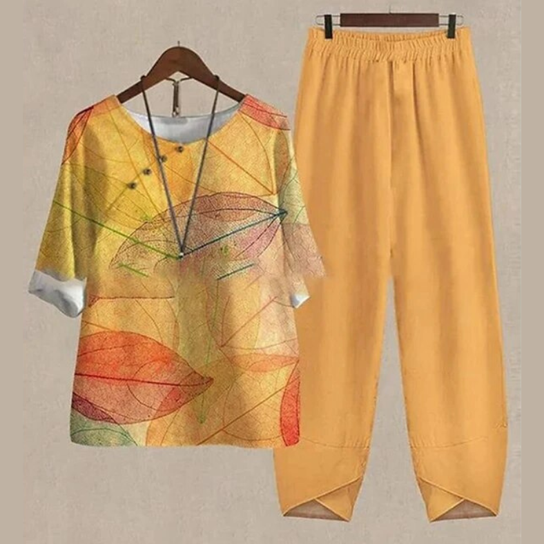 Inmaculada | Conjunto Casual Estampado Mariposas Mujer Manga Corta