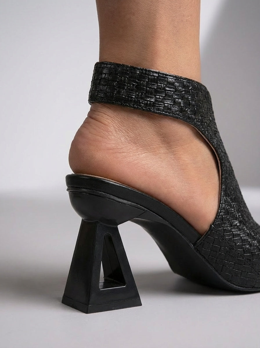 Irene | Sandalias de Tacón Trenzadas Slingback Mujer Tacón Geométrico