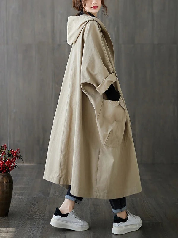 Irene | Trench Coat Largo con Capucha Mujer Oversize