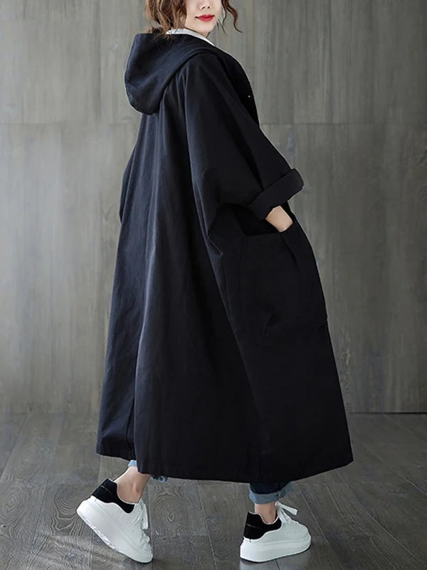 Irene | Trench Coat Largo con Capucha Mujer Oversize