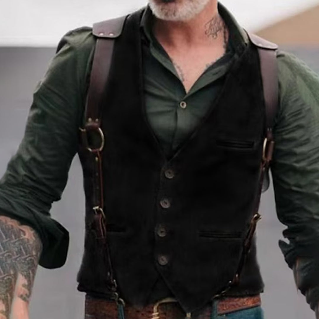 Iván | Chaleco de Tweed Hombre Corte Ajustado Botones