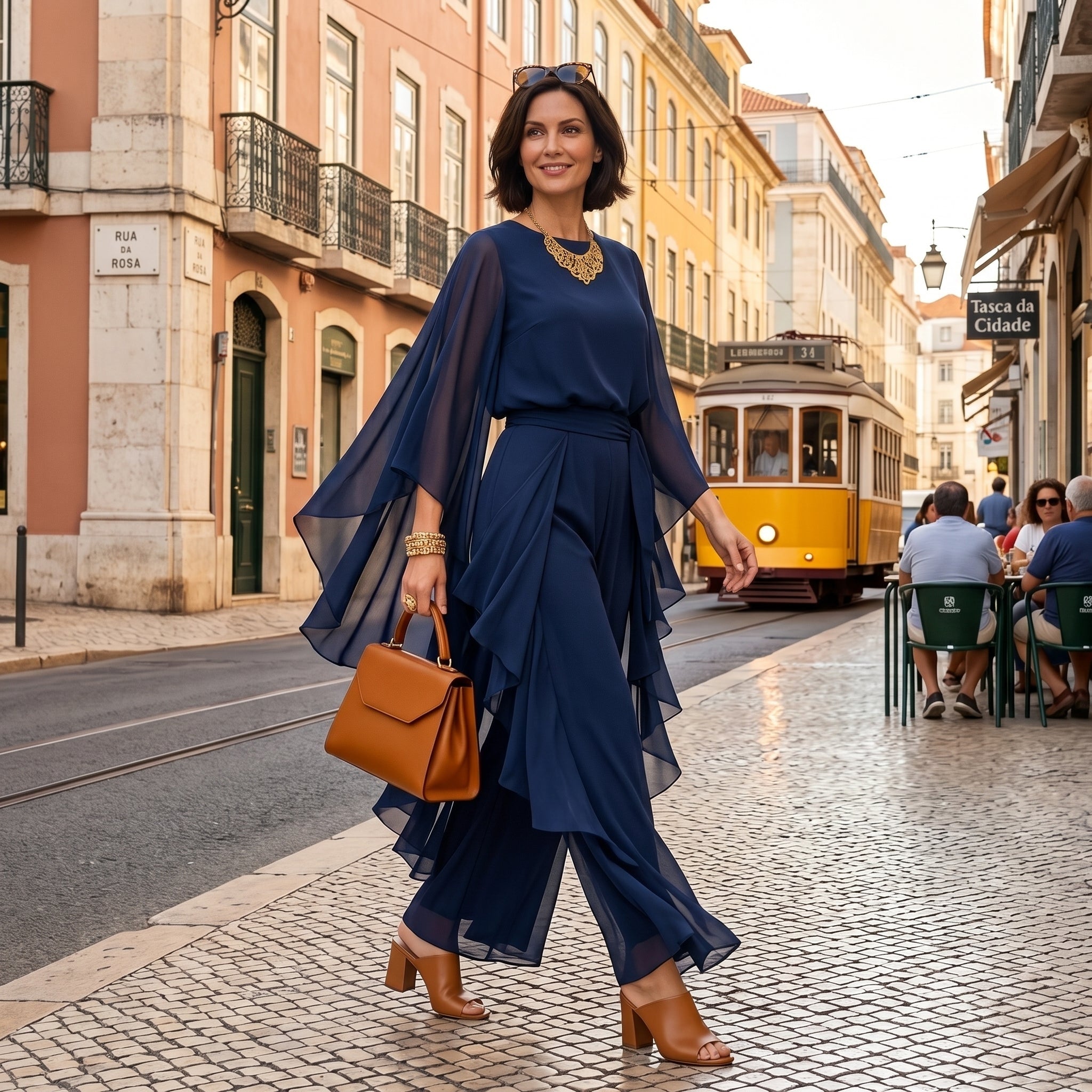 Jimena | Conjunto Elegante de Fiesta Mujer Capa Vaporosa