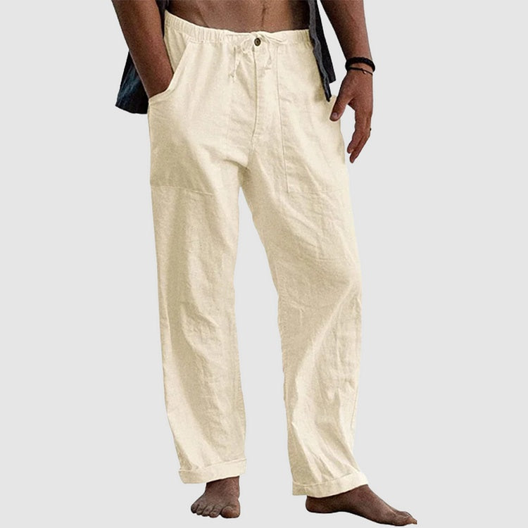 Joaquín | Pantalón de Lino Casual Hombre Cintura Elástica