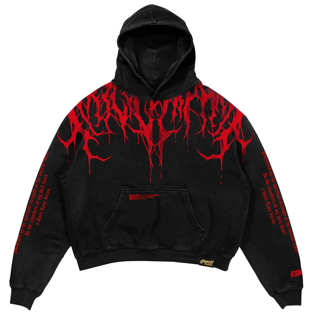 Koldo | Sudadera Oversize con Capucha Hombre Estampado Gótico
