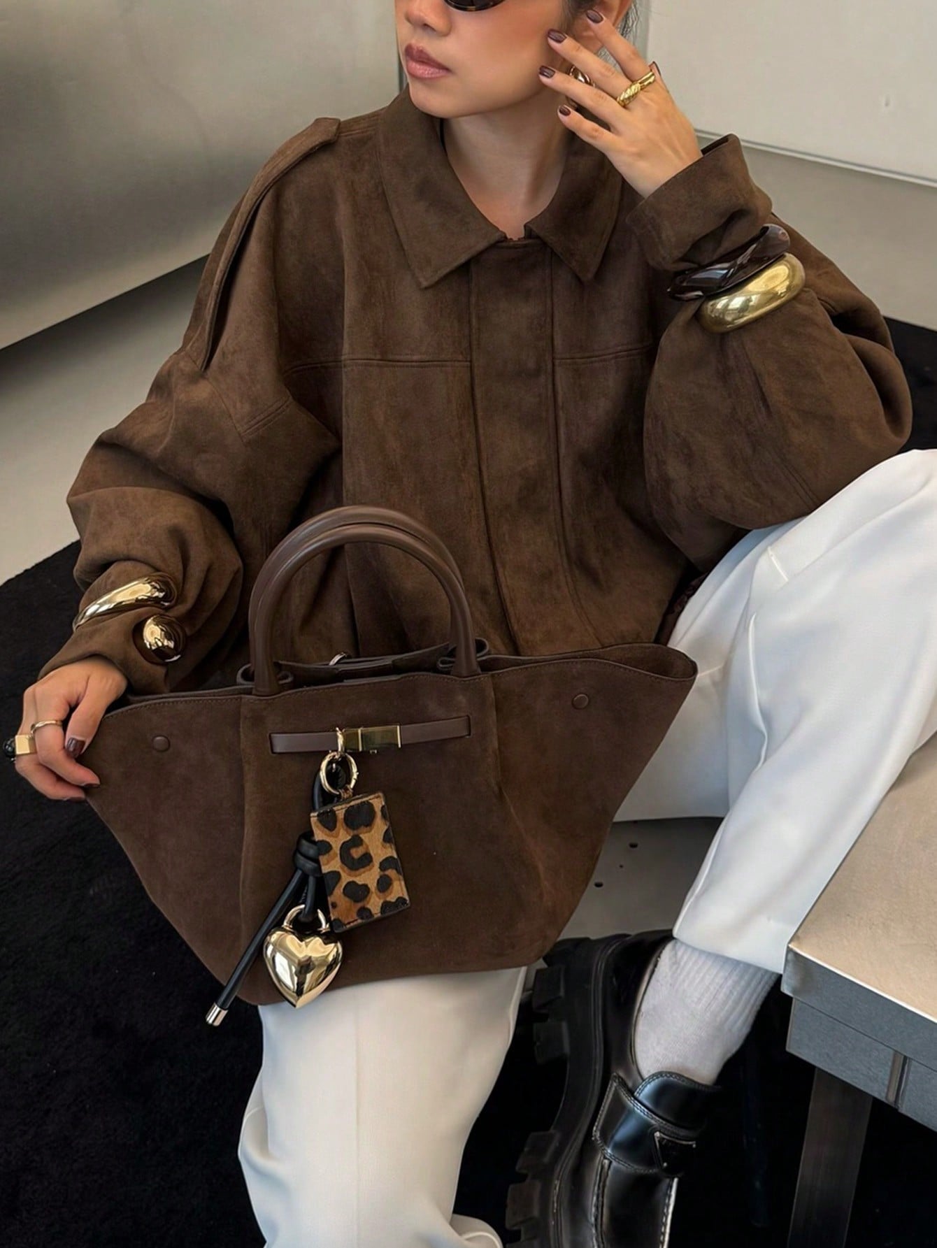 Laia | Chaqueta de Ante Mujer Oversize Cremallera