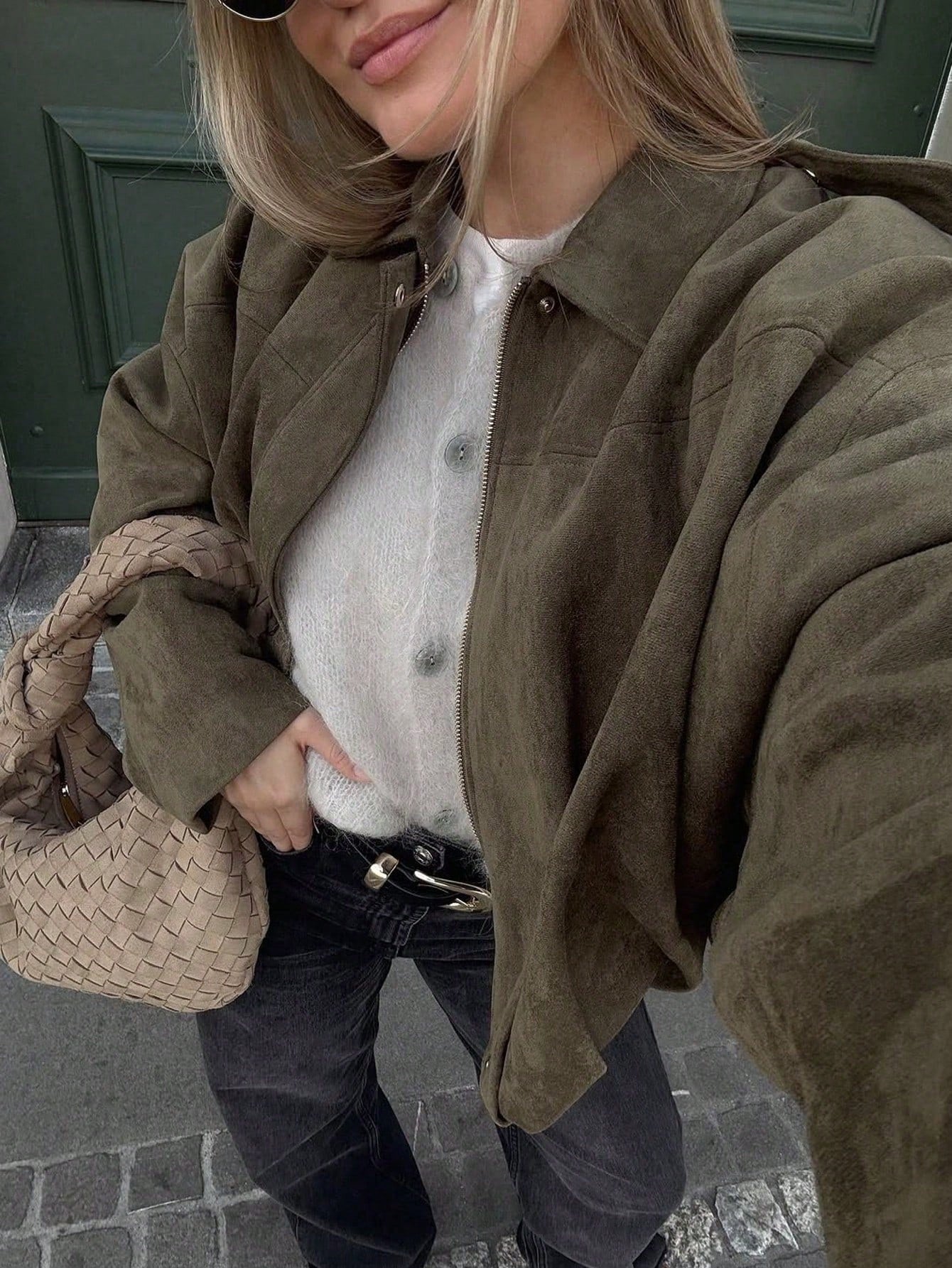 Laia | Chaqueta de Ante Mujer Oversize Cremallera