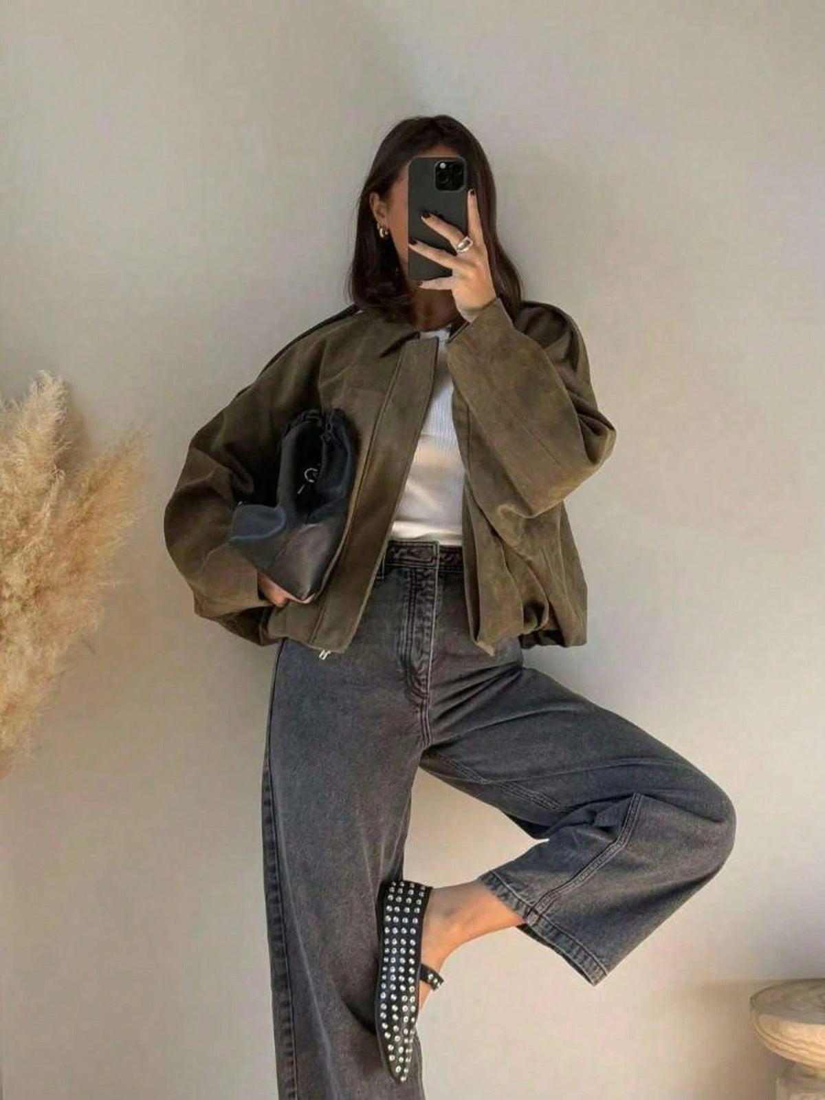 Laia | Chaqueta de Ante Mujer Oversize Cremallera