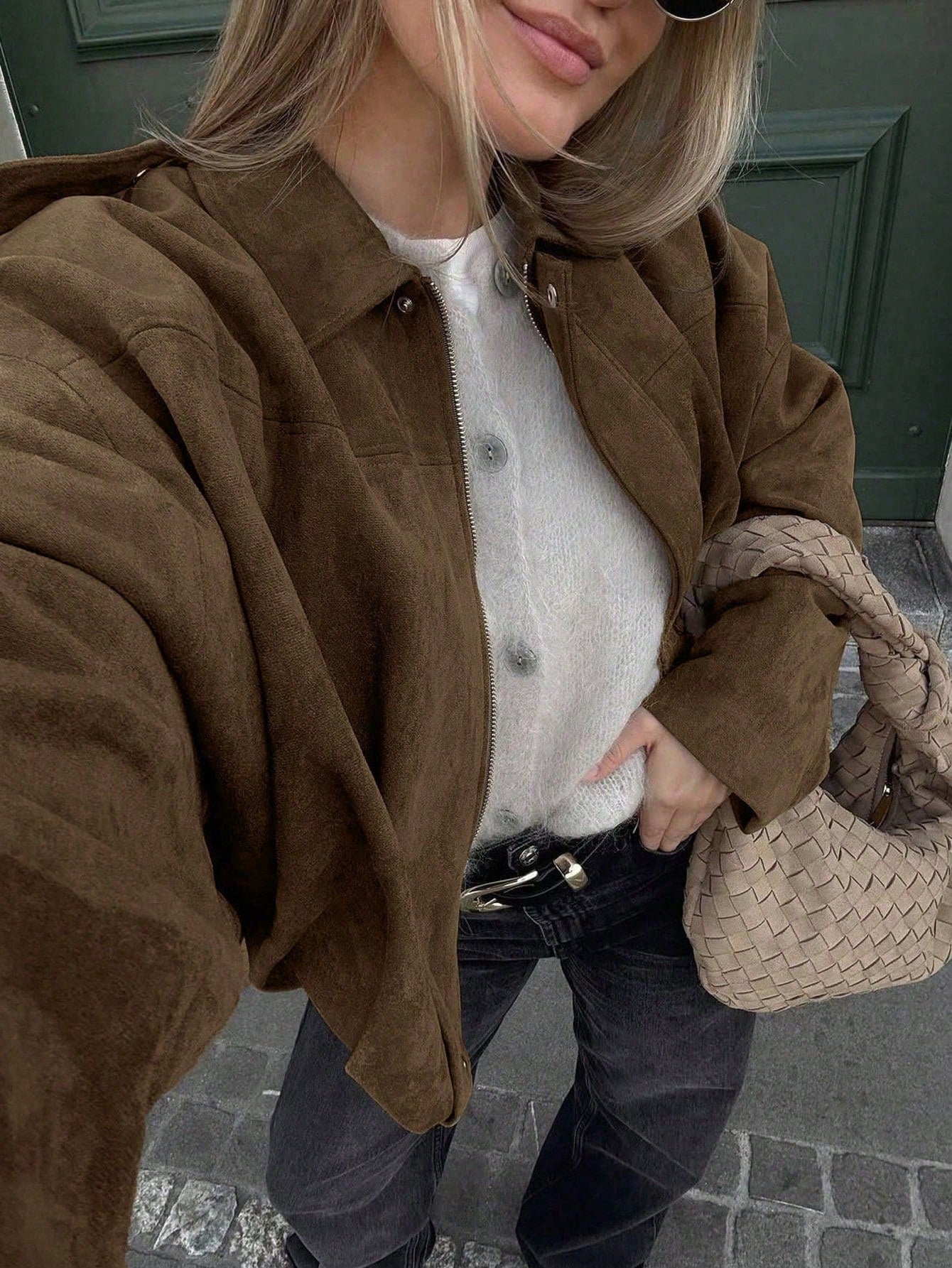 Laia | Chaqueta de Ante Mujer Oversize Cremallera