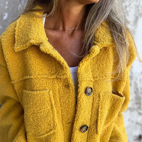 Laia | Chaqueta de Borreguito Mujer Botones Solapas