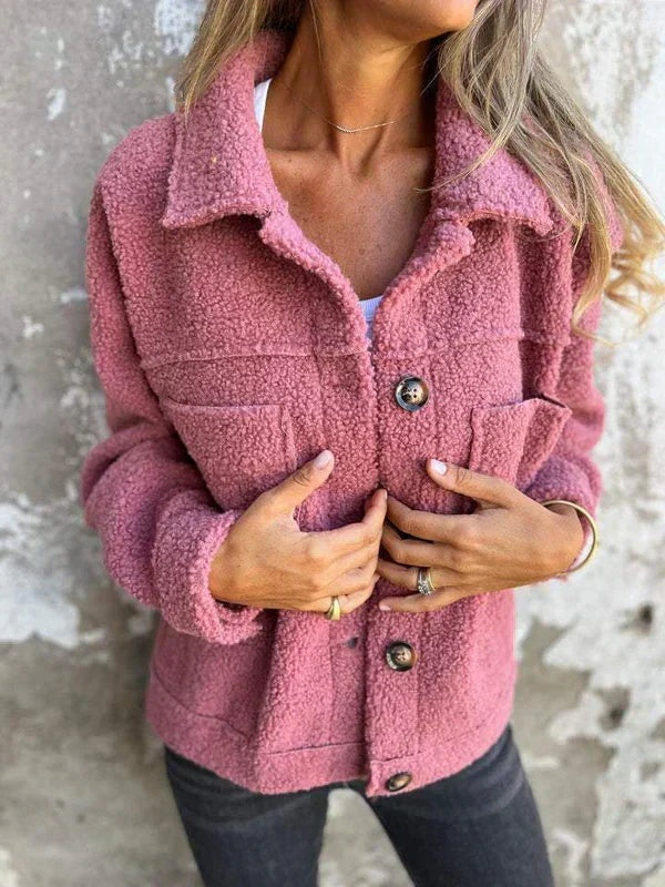 Laia | Chaqueta de Borreguito Mujer Botones Solapas