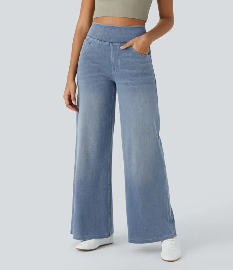 Laia | Jeans Wide Leg de Cintura Alta Mujer Pierna Ancha