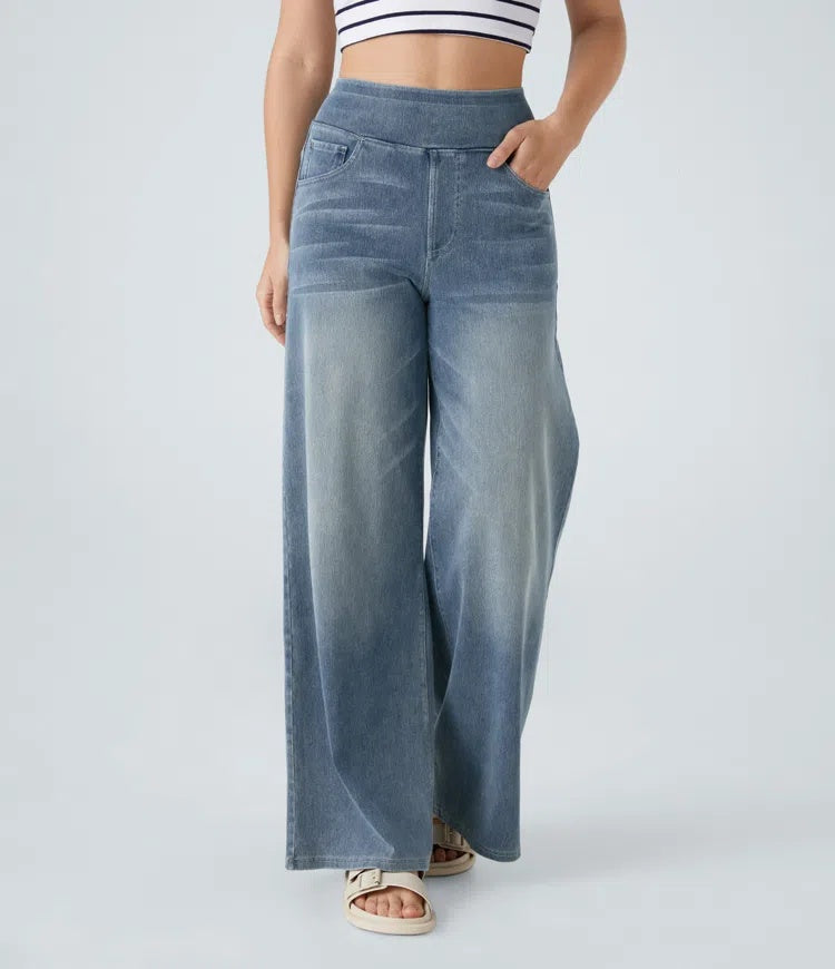 Laia | Jeans Wide Leg de Cintura Alta Mujer Pierna Ancha